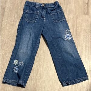 Kids Blue Jeans with Star Embroidery